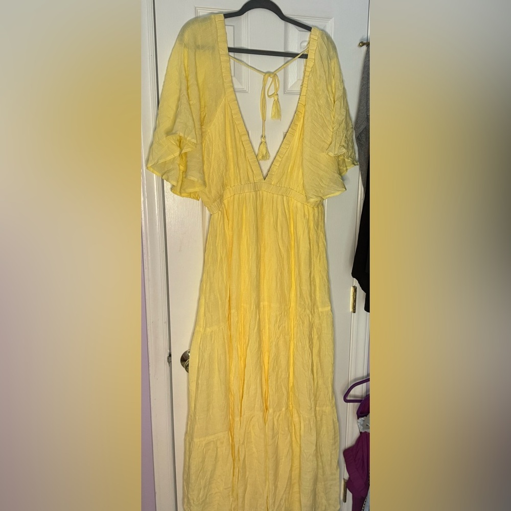 Fashion Nova Yellow Maxi Dress